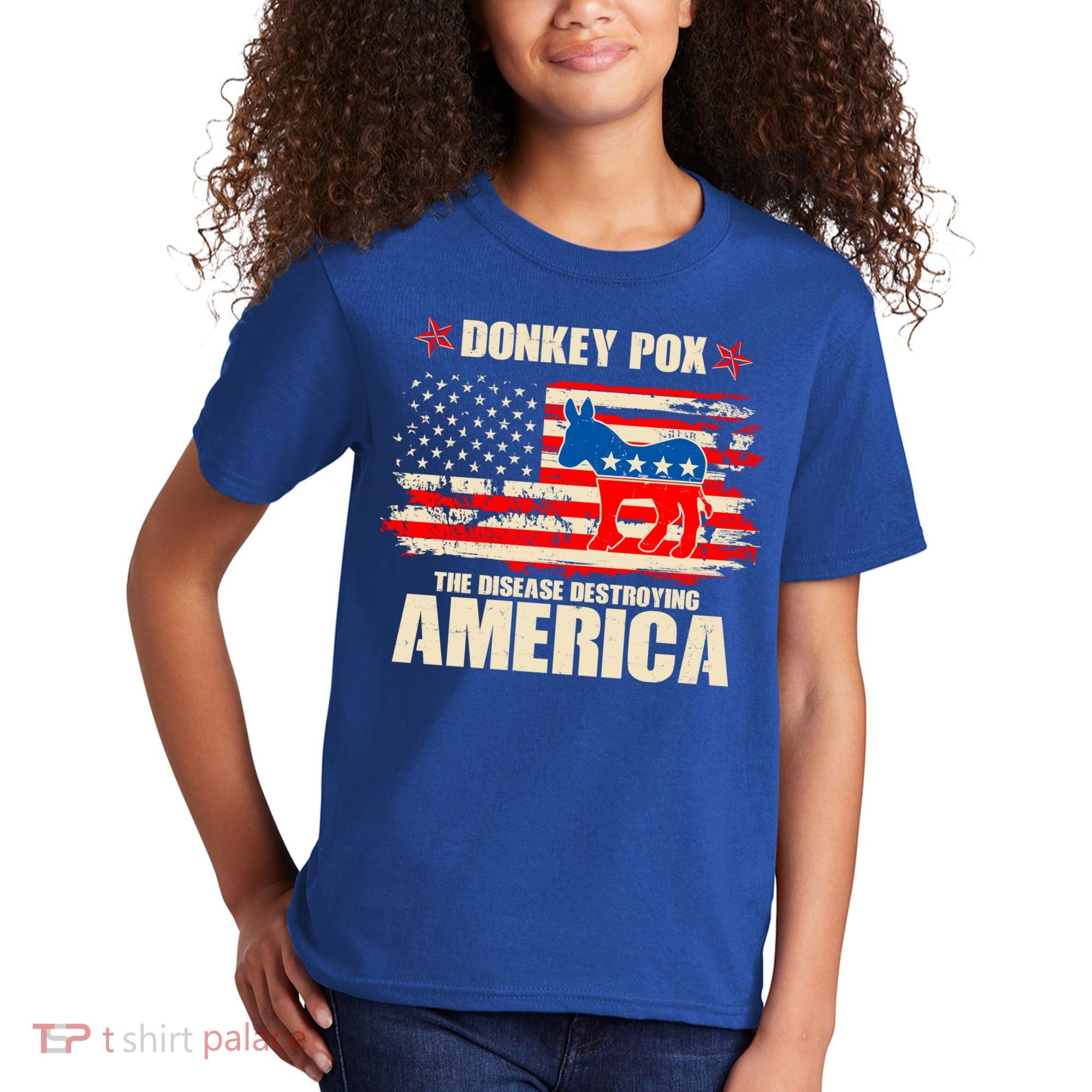 Distressed Donkey Pox The Disease Destroying America Kids T-Shirt