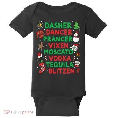 Dasher Dancer Prancer Vixen Moscato Vodka Tequila Blitzen Baby Bodysuit