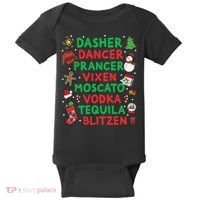 Dasher Dancer Prancer Vixen Moscato Vodka Tequila Blitzen Baby Bodysuit thumb 0