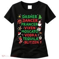 Dasher Dancer Prancer Vixen Moscato Vodka Tequila Blitzen Women's T-Shirt thumb 0