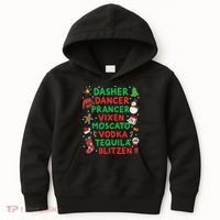 Dasher Dancer Prancer Vixen Moscato Vodka Tequila Blitzen Kids Hoodie thumb 0