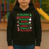 Dasher Dancer Prancer Vixen Moscato Vodka Tequila Blitzen Kids Hoodie thumb 3
