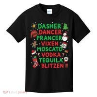 Dasher Dancer Prancer Vixen Moscato Vodka Tequila Blitzen Kids T-Shirt thumb 0