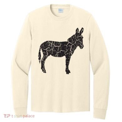 Donkey Distressed Print Vintage Donkey Long Sleeve Shirt