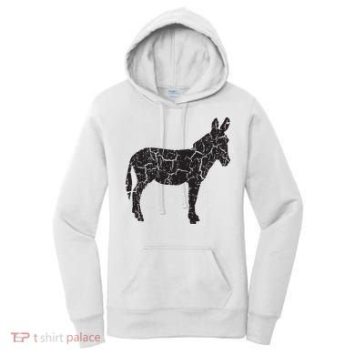 Donkey Distressed Print Vintage Donkey Women's Hoodie