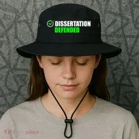 Dissertation Defended Phd Graduate Ph.D. Graduation Bucket Hat thumb 3