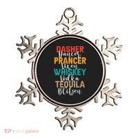 Dasher Dancer Prancer Vixen Whiskey Vodka Tequila Blitzen Ornament thumb 0