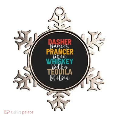 Dasher Dancer Prancer Vixen Whiskey Vodka Tequila Blitzen Ornament