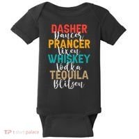 Dasher Dancer Prancer Vixen Whiskey Vodka Tequila Blitzen Baby Bodysuit thumb 0