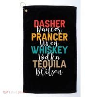 Dasher Dancer Prancer Vixen Whiskey Vodka Tequila Blitzen Golf Towel thumb 0