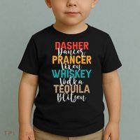 Dasher Dancer Prancer Vixen Whiskey Vodka Tequila Blitzen Toddler T-Shirt thumb 2