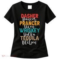 Dasher Dancer Prancer Vixen Whiskey Vodka Tequila Blitzen Women's T-Shirt thumb 0