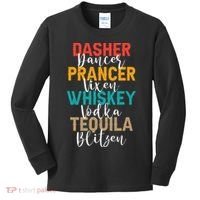 Dasher Dancer Prancer Vixen Whiskey Vodka Tequila Blitzen Kids Long Sleeve Shirt thumb 0