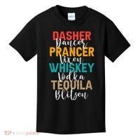 Dasher Dancer Prancer Vixen Whiskey Vodka Tequila Blitzen Kids T-Shirt thumb 0