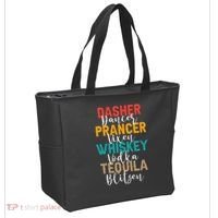 Dasher Dancer Prancer Vixen Whiskey Vodka Tequila Blitzen Tote Bag thumb 2