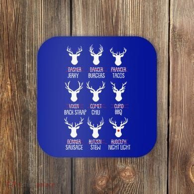 Dasher Dancer Prancer Christmas Pajama Reindeer Food XMas Coaster