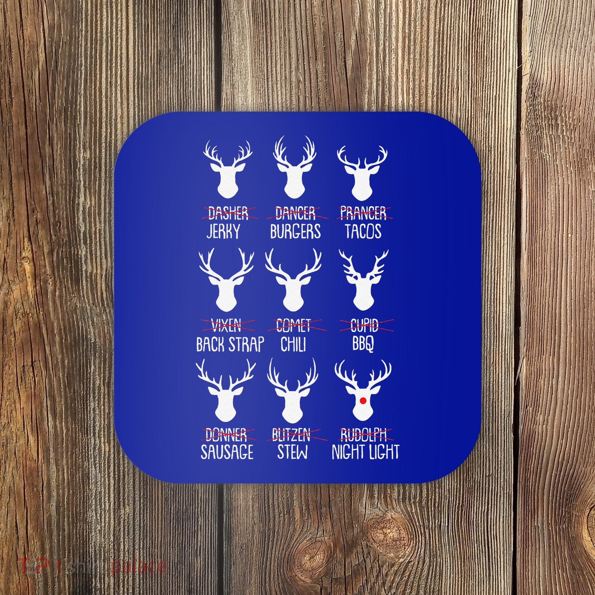 Dasher Dancer Prancer Christmas Pajama Reindeer Food XMas Coaster