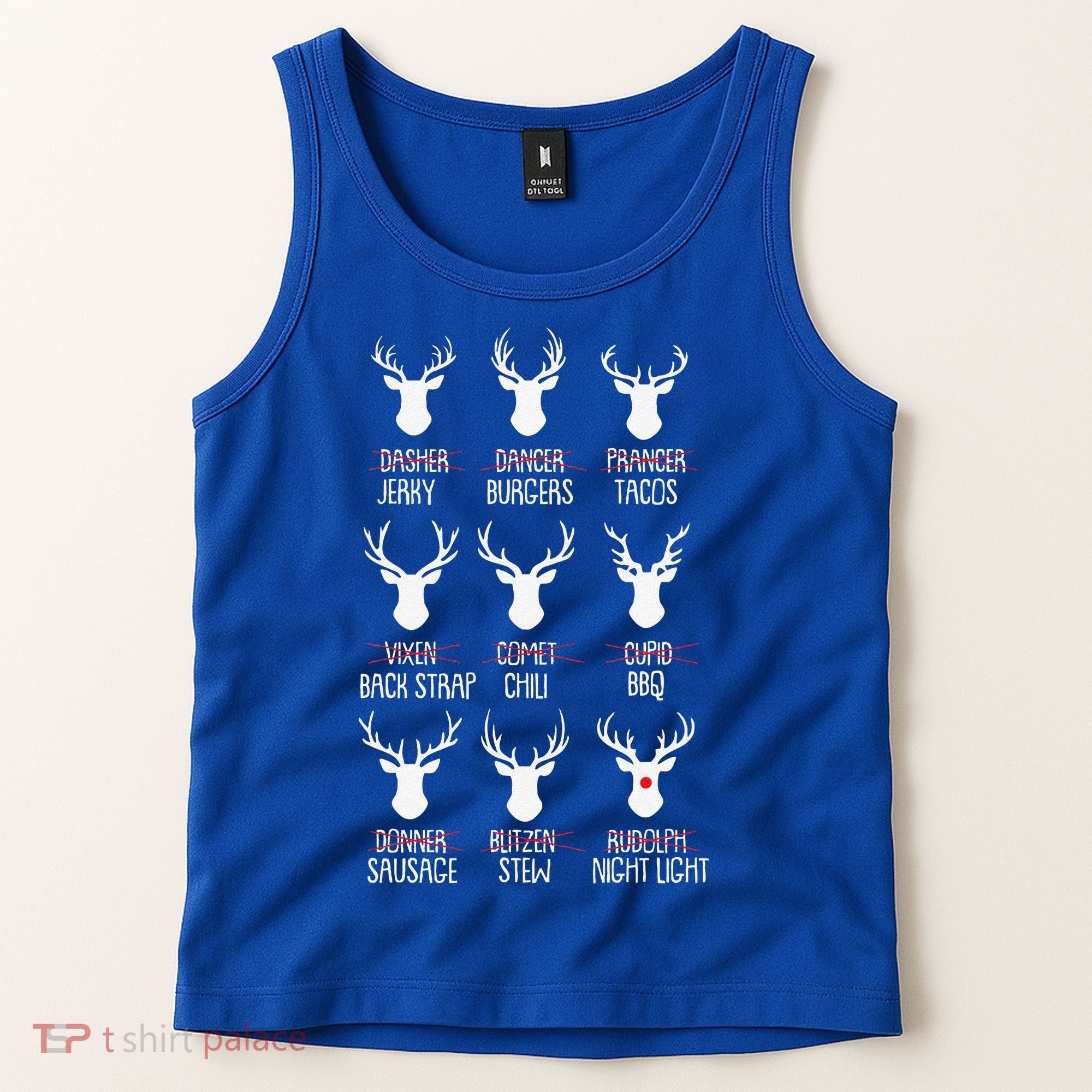 Dasher Dancer Prancer Christmas Pajama Reindeer Food XMas Tank Top