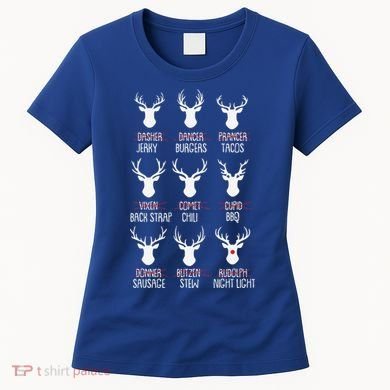 Dasher Dancer Prancer Christmas Pajama Reindeer Food XMas Women's T-Shirt