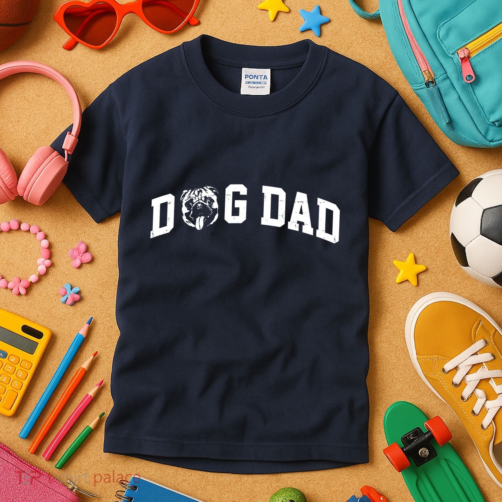 Dog Dad Pug Lover Kids T-Shirt