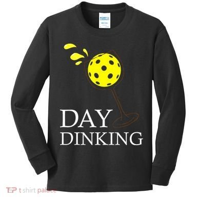 Day Dinking Pickleball Player Paddleball Lover Kids Long Sleeve Shirt