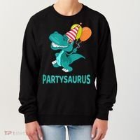 Dino Dinosaur Party Party Saurus Funny Dinosaur With Balloon Women's Sweatshirt thumb 0