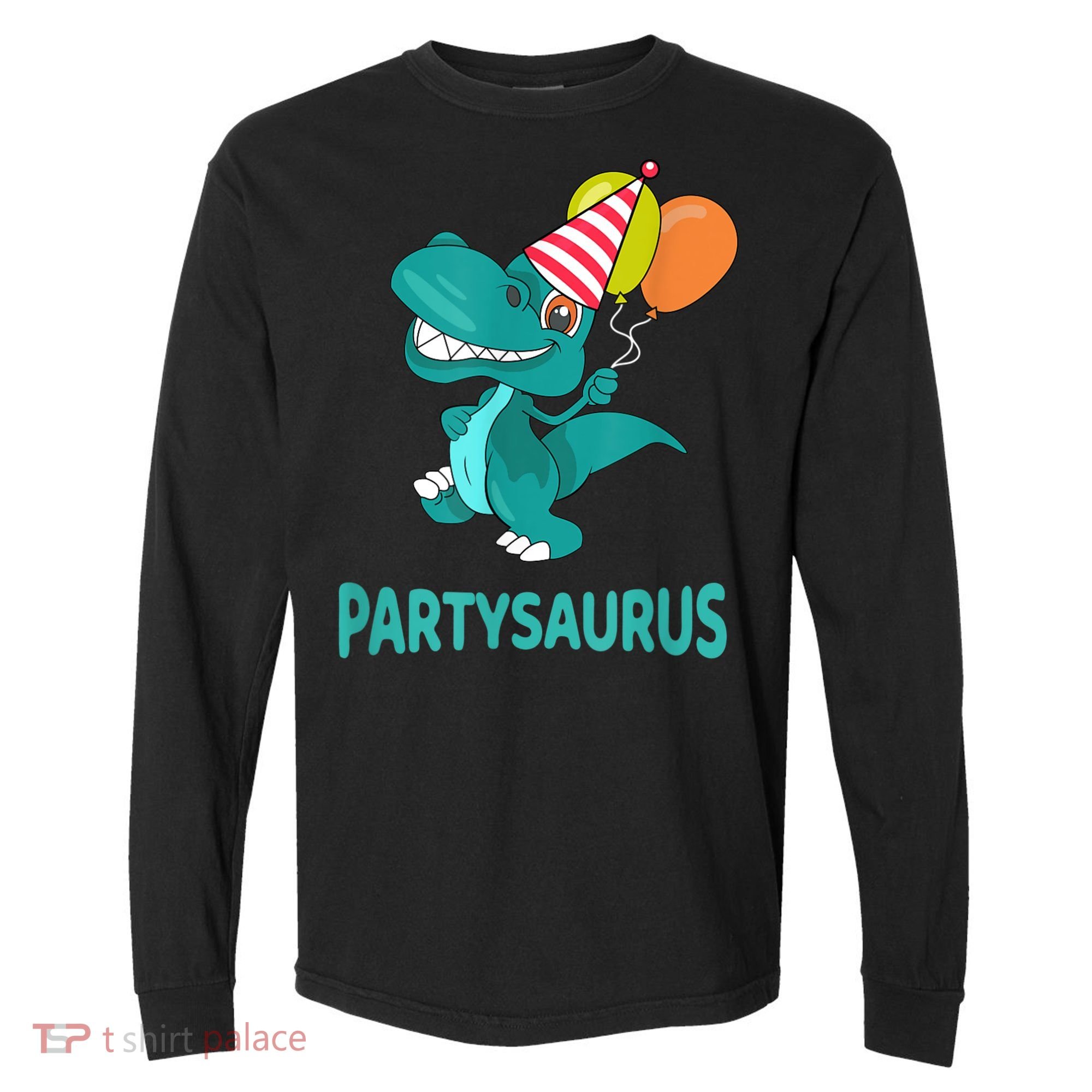 Dino Dinosaur Party Party Saurus Funny Dinosaur With Balloon Comfort Colors Heavyweight Long Sleeve T-Shirt