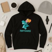 Dino Dinosaur Party Party Saurus Funny Dinosaur With Balloon Hoodie thumb 3