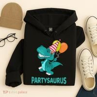 Dino Dinosaur Party Party Saurus Funny Dinosaur With Balloon Hoodie thumb 4