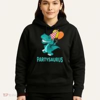Dino Dinosaur Party Party Saurus Funny Dinosaur With Balloon Hoodie thumb 5