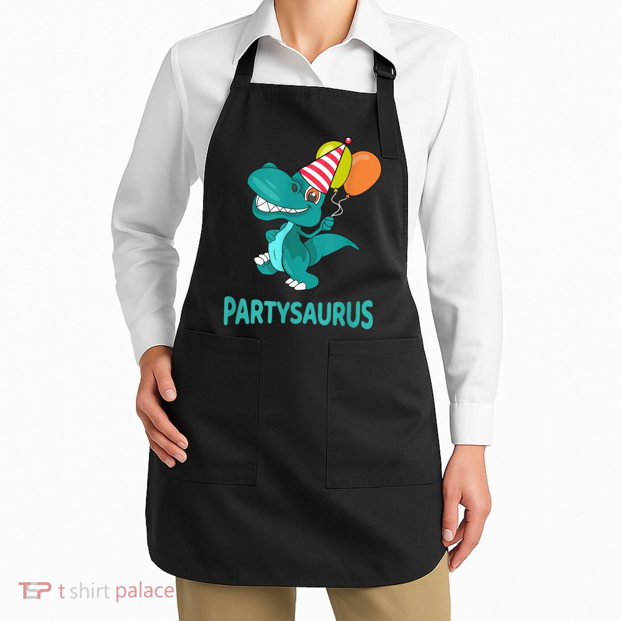Dino Dinosaur Party Party Saurus Funny Dinosaur With Balloon Apron
