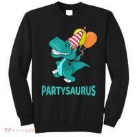 Dino Dinosaur Party Party Saurus Funny Dinosaur With Balloon Sweatshirt thumb 0