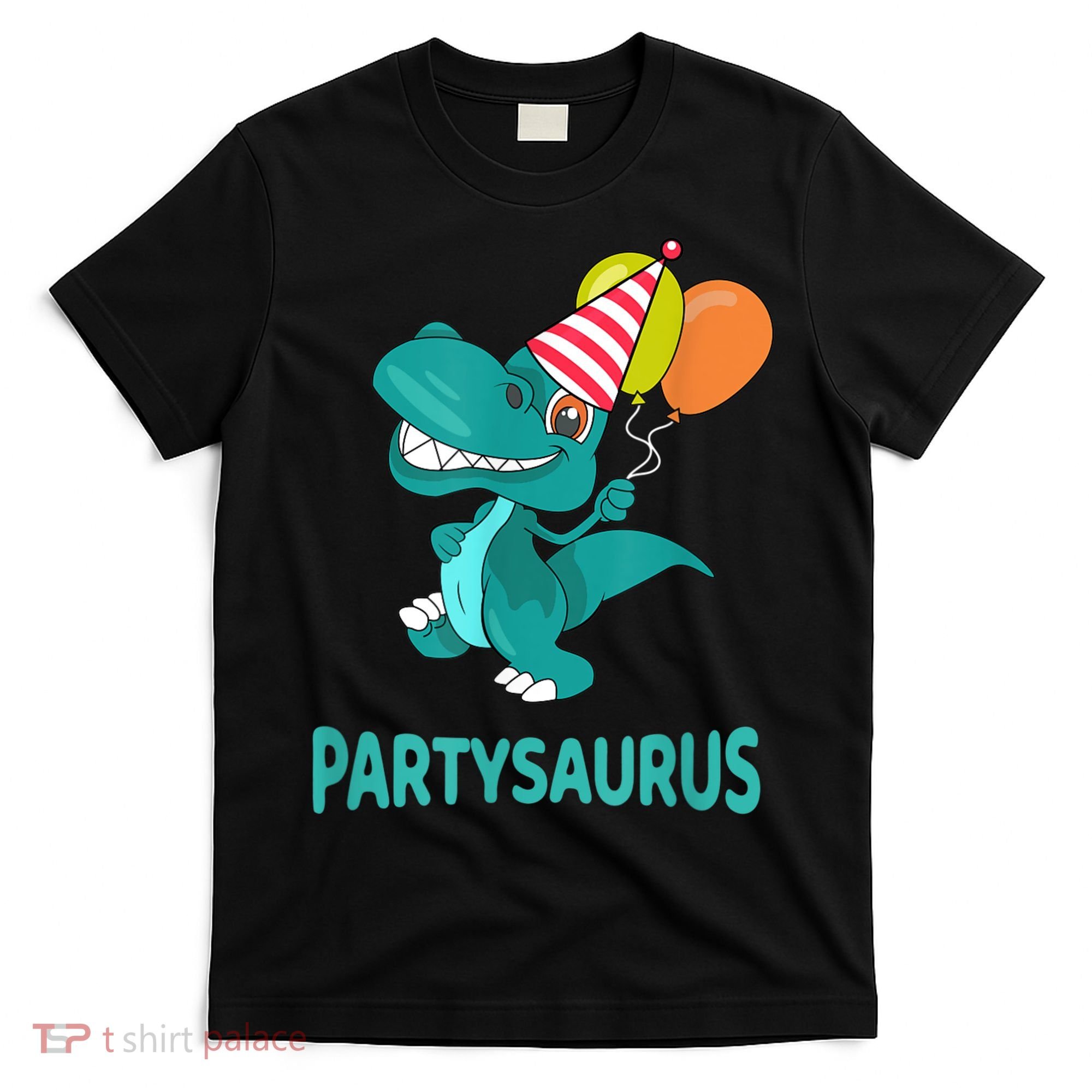 Dino Dinosaur Party Party Saurus Funny Dinosaur With Balloon T-Shirt