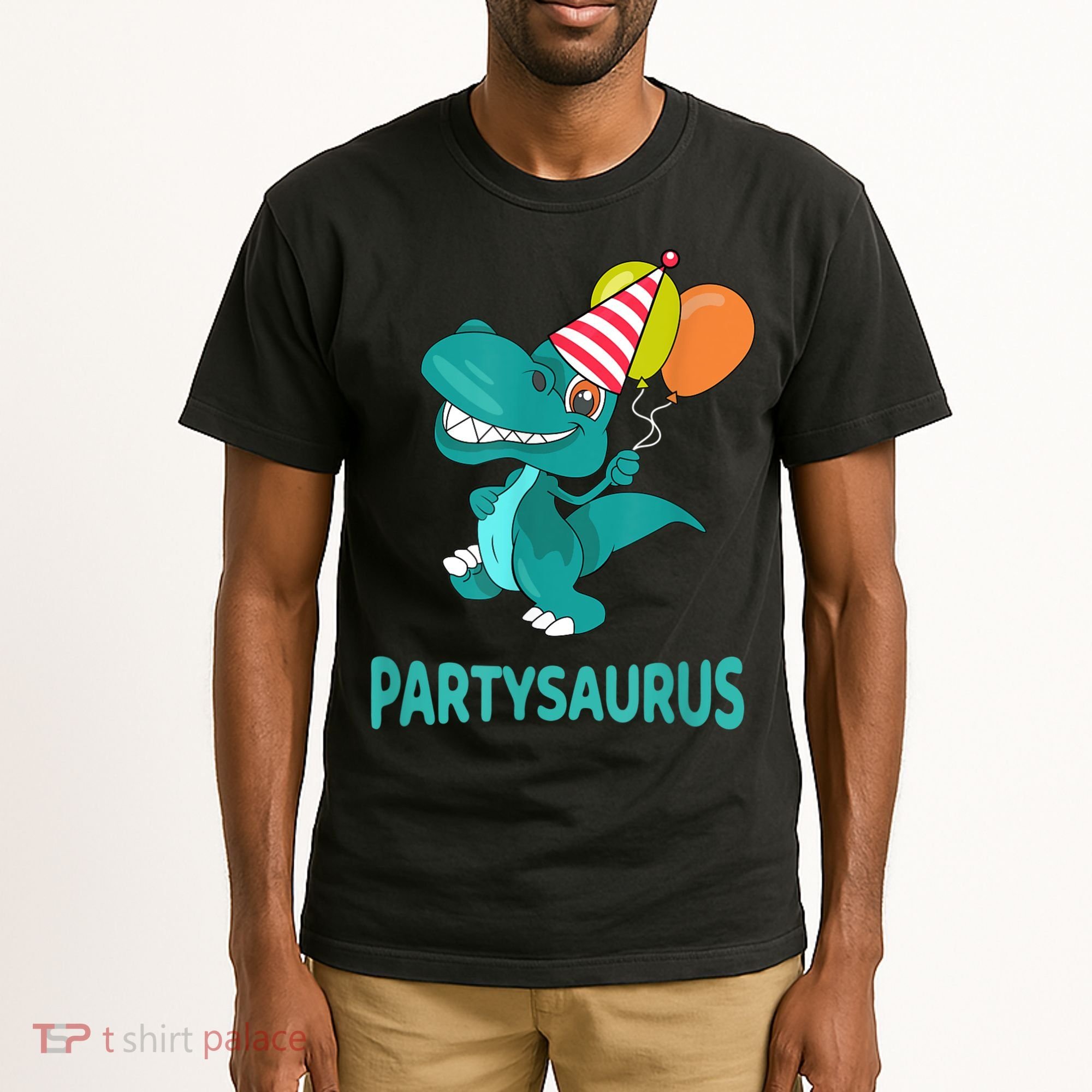 Dino Dinosaur Party Party Saurus Funny Dinosaur With Balloon Tall T-Shirt