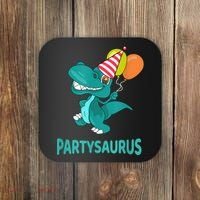 Dino Dinosaur Party Party Saurus Funny Dinosaur With Balloon Coaster thumb 0