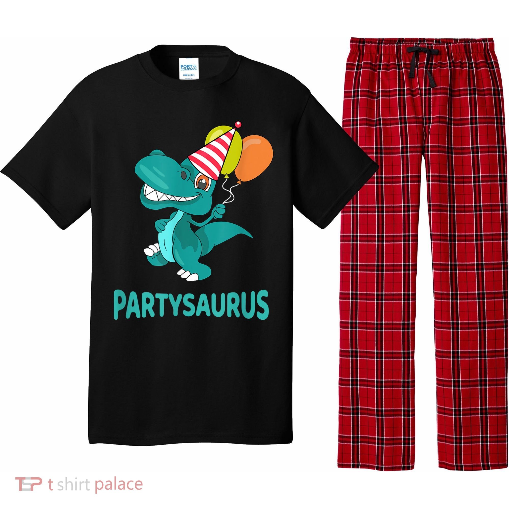 Dino Dinosaur Party Party Saurus Funny Dinosaur With Balloon Pajama Set