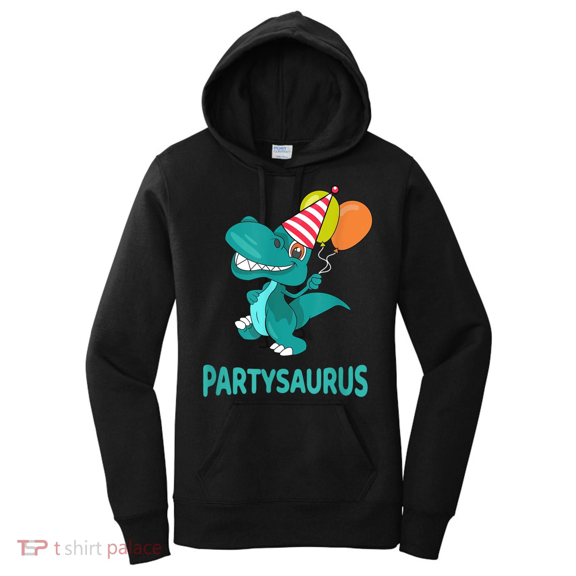 Dino Dinosaur Party Party Saurus Funny Dinosaur With Balloon Women's Hoodie