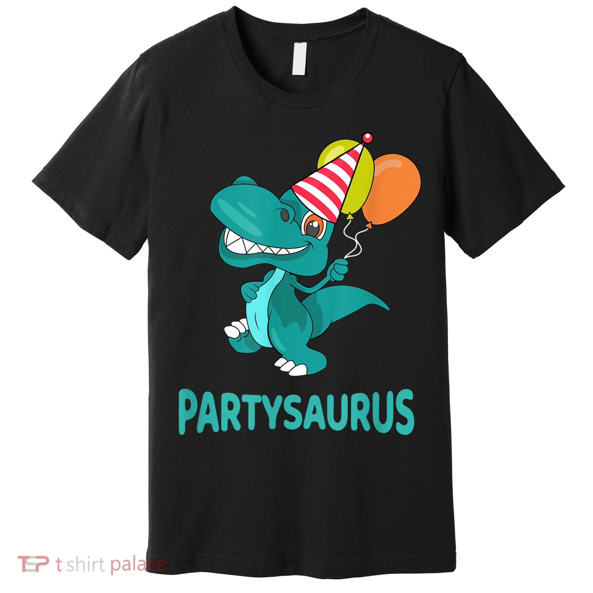 Dino Dinosaur Party Party Saurus Funny Dinosaur With Balloon Premium T-Shirt
