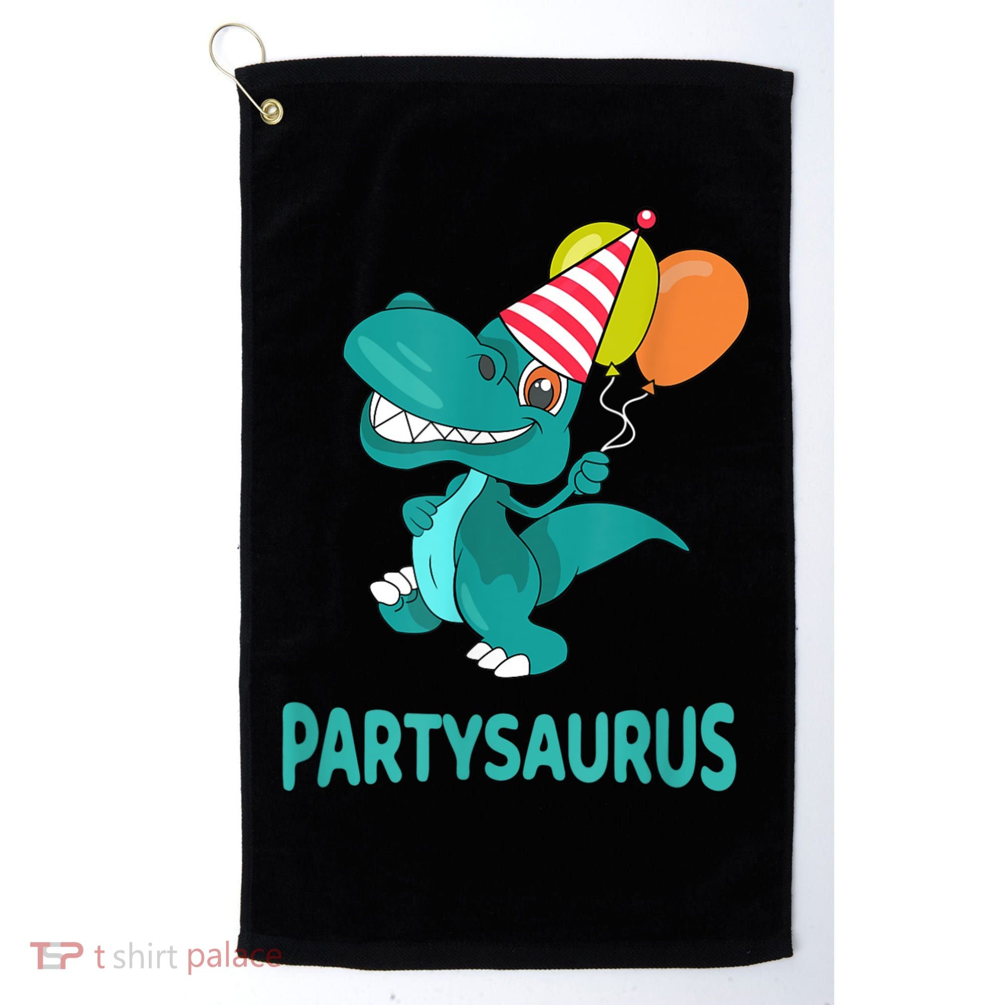Dino Dinosaur Party Party Saurus Funny Dinosaur With Balloon Golf Towel
