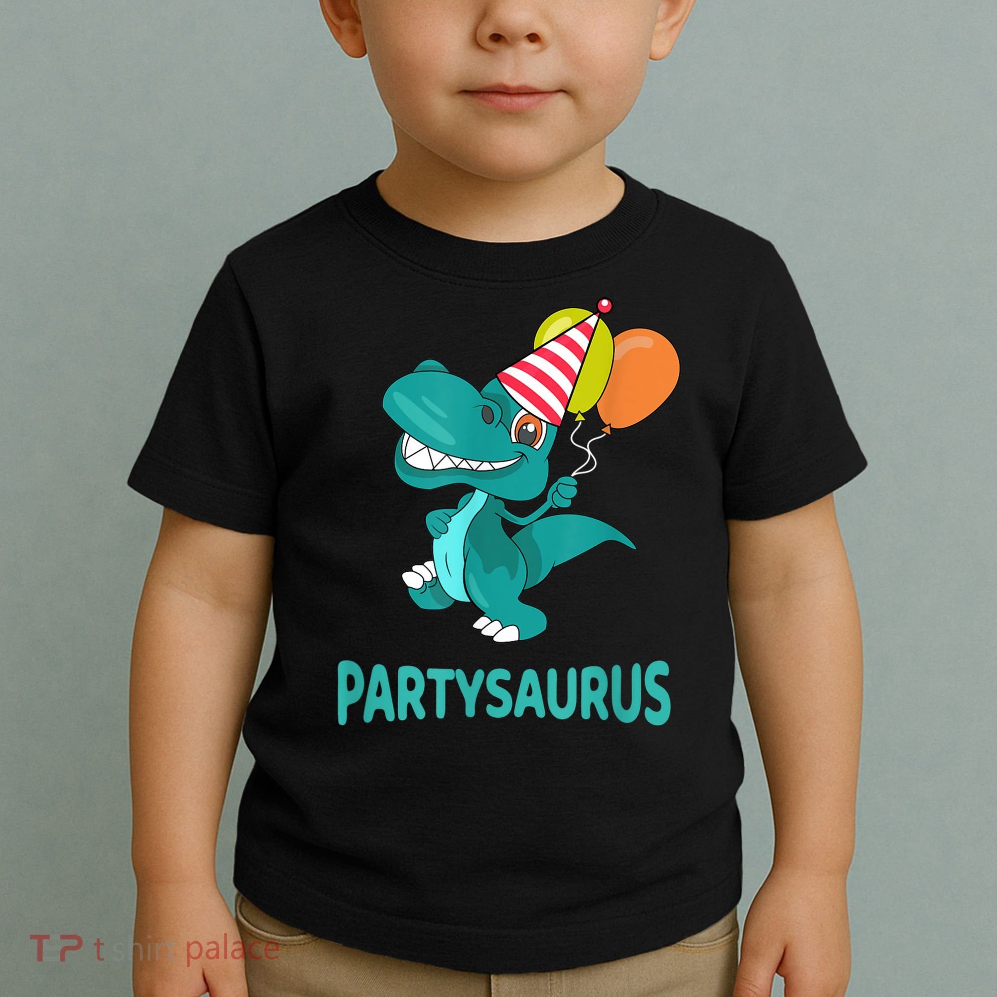 Dino Dinosaur Party Party Saurus Funny Dinosaur With Balloon Toddler T-Shirt