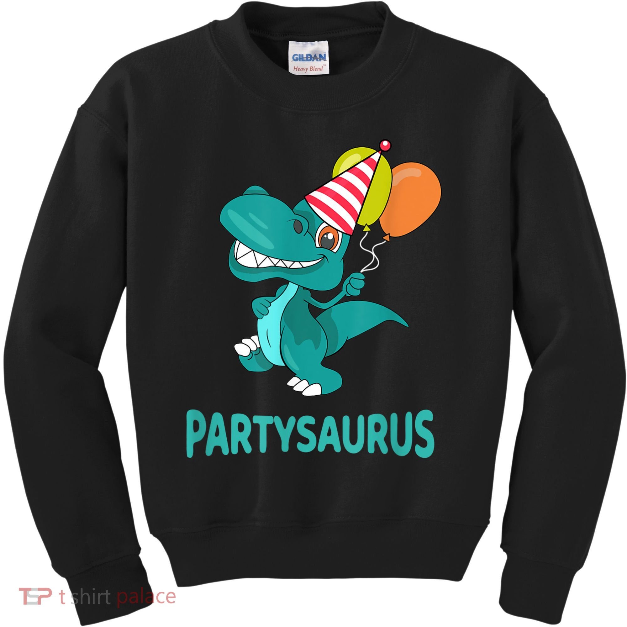 Dino Dinosaur Party Party Saurus Funny Dinosaur With Balloon Kids Sweatshirt