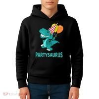 Dino Dinosaur Party Party Saurus Funny Dinosaur With Balloon Kids Hoodie thumb 4