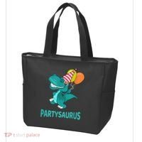 Dino Dinosaur Party Party Saurus Funny Dinosaur With Balloon Tote Bag thumb 3