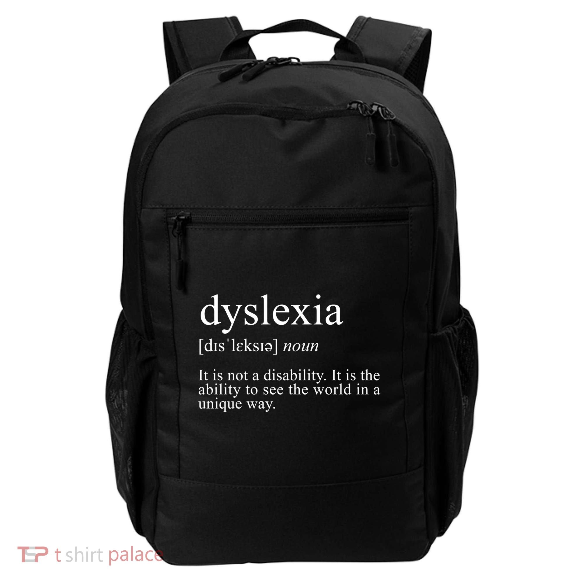 Dyslexia Definition Reading Specialist Dyslexia Awareness Gift Backpack