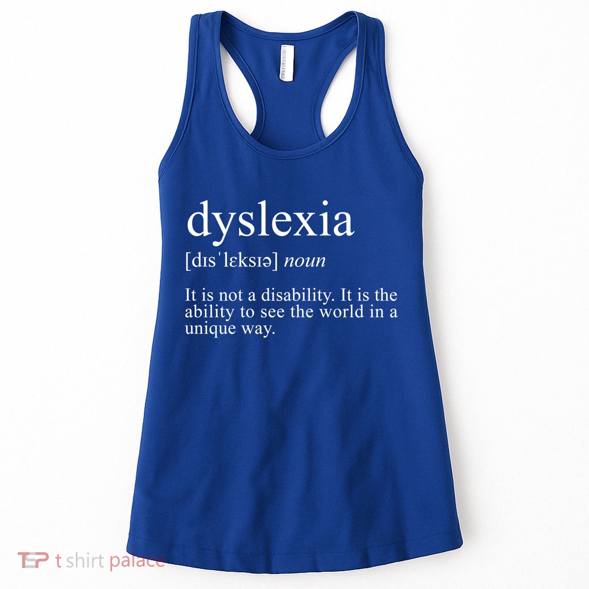 Dyslexia Definition Reading Specialist Dyslexia Awareness Gift Women's Tank Top