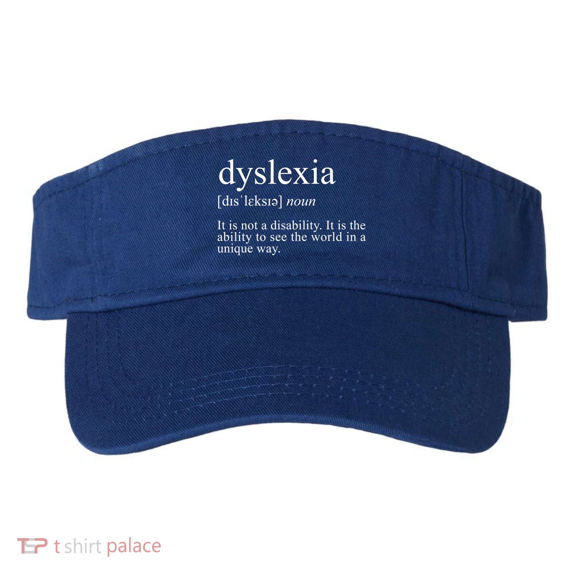 Dyslexia Definition Reading Specialist Dyslexia Awareness Gift Visor