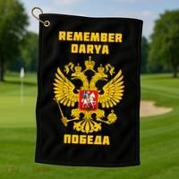 Darya Dugina Russia Imperial Eagle Russian Orthodox Flag Golf Towel thumb 1
