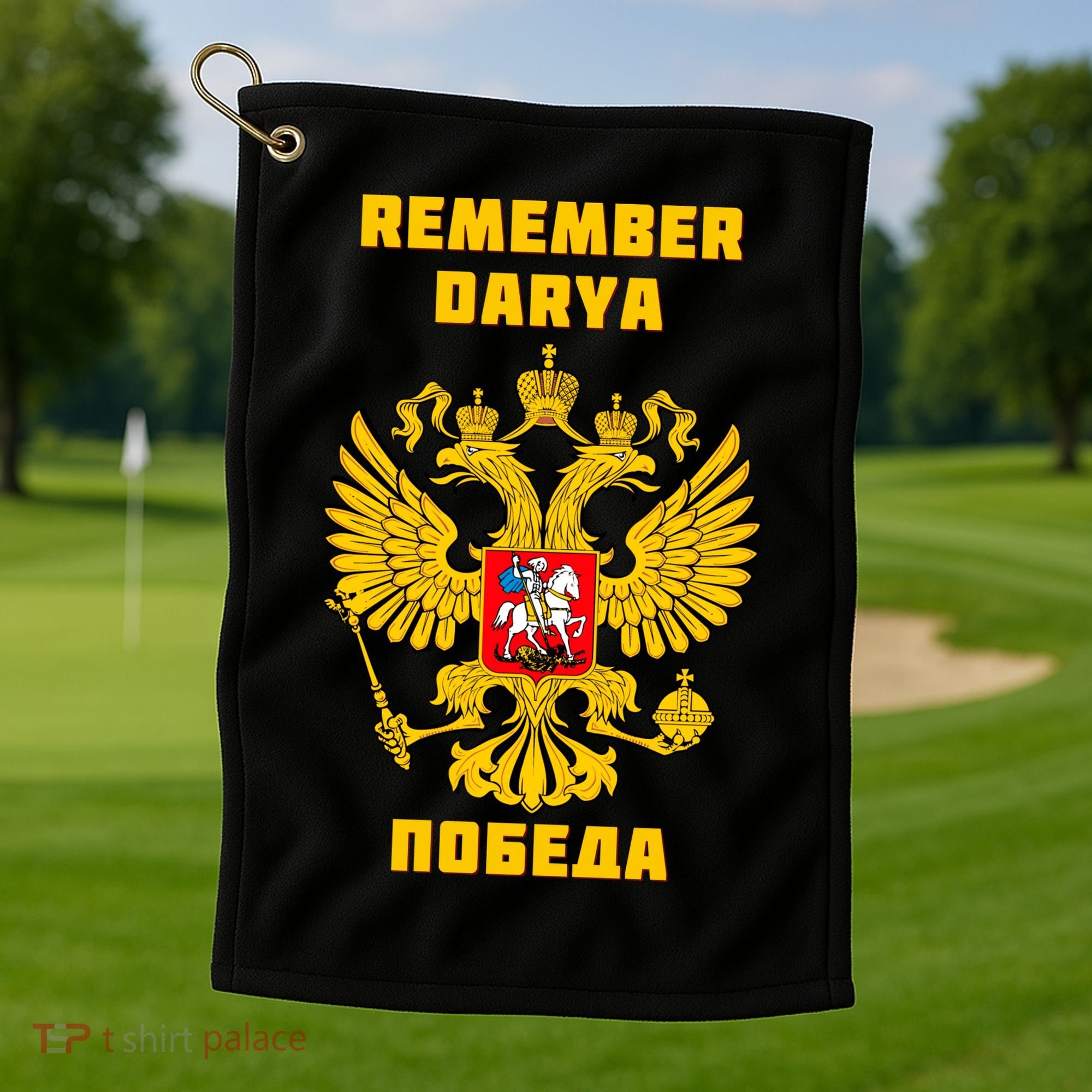 Darya Dugina Russia Imperial Eagle Russian Orthodox Flag Golf Towel