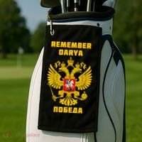 Darya Dugina Russia Imperial Eagle Russian Orthodox Flag Golf Towel thumb 2