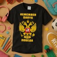 Darya Dugina Russia Imperial Eagle Russian Orthodox Flag Kids T-Shirt thumb 3